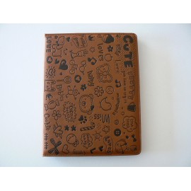 Pochette  Ipad 2 simili-cuir marron fashion + film protection ecran 