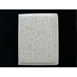 Pochette Ipad 2  simili-cuir blanche fashion + film protection ecran 