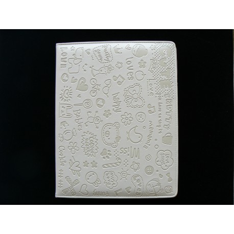 Pochette Ipad 2  simili-cuir blanche fashion + film protection ecran 