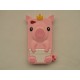 Coque Iphone 4 silicone cochon rose + film protection écran offert