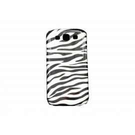 Coque Samsung I9300 Galaxy S3 motif zèbre noir et blanc  + film protection écran offert