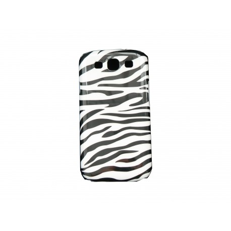 Coque Samsung I9300 Galaxy S3 motif zèbre noir et blanc  + film protection écran offert