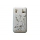 Coque pour Samsung S5830 Galaxy Ace blanche papillons fleurs argents + film protection écran offert