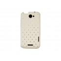 Coque HTC one X mate blanche strass diamants + film protection écran offert