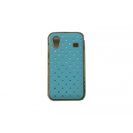 Coque Samsung S5830 Galaxy Ace bleue strass diamant + film protection écran offert