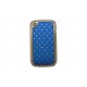 Coque Blackberry 8520 curve bleue strass diamants + film protection ecran offert
