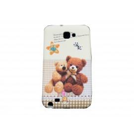 Coque pour Samsung Galaxy Note I9220/N7000 silicone oursons marrons + film protection écran offert