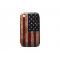 Coque pour Blackberry 8520 Curve drapeau Etats-Unis/USA vintage   + film protection ecran offert