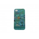 Coque pour Iphone 4 bleue dauphin + film protection écran