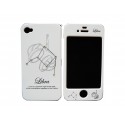 Coque integrale signe zodiaque balance strass diamants pour Iphone 4 + film protection ecran