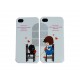 2 Coques pour Iphone 4 chat-petite fille + film protection écran