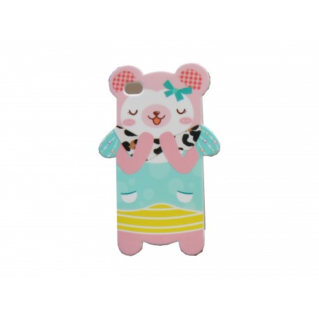 Coque pour Iphone 4 silicone ourson bleu/jaune + film protection écran Coque pour Iphone 4 silicone ourson bleu/jaune + film protection écran