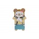 Coque pour Iphone 4 silicone ourson marron/bleu  + film protection écran