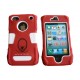 Coque pour Iphone 4 rigide intégrale rouge incassable + film protection écran offert
