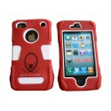 Coque pour Iphone 4 rigide intégrale rouge incassable + film protection écran offert