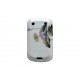 Coque rigide brillante beige motif fleur pour Blackberry 9900/9930 Bold Touch + film protection ecran offert