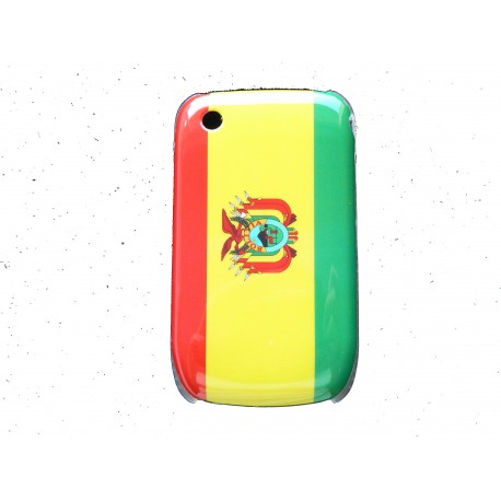 Coque rigide et brillante drapeau Bolivie pour Blackberry 8520 Curve  + film protection écran offert