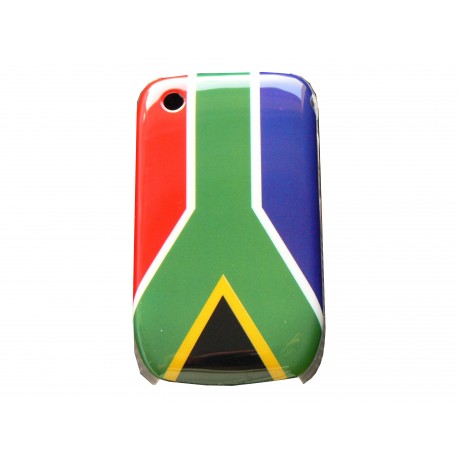 Coque rigide et brillante drapeau Afrique du Sud pour Blackberry 8520 Curve  + film protection écran offert