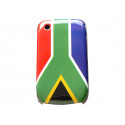 Coque rigide et brillante drapeau Afrique du Sud pour Blackberry 8520 Curve  + film protection écran offert