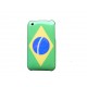 Coque rigide drapeau Brésil pour Iphone 3  + film protection écran offert