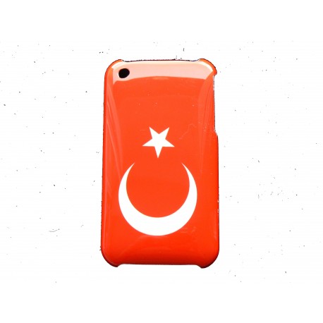 Coque rigide drapeau Turquie pour Iphone 3  + film protection écran offert
