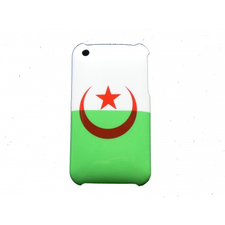 Coque rigide drapeau Algérie pour Iphone 3  + film protection écran offert
