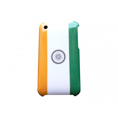 Coque rigide drapeau Inde pour Iphone 3  + film protection écran offert