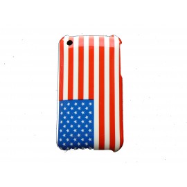 Coque rigide drapeau Etats-unis/USA pour Iphone 3  + film protection écran offert