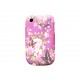 Coque silicone/gel violette papillons pour  Blackberry 8520 curve+ film protection ecran offert