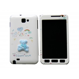 Coque intégrale pour Samsung Galaxy Note I9220/N7000 ourson bleu+ film protection écran offert