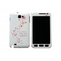 Coque intégrale blanche pour Samsung Galaxy Note I9220/N7000 étoiles roses+ film protection écran offert