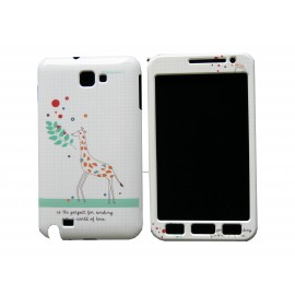 Coque intégrale blanche pour Samsung Galaxy Note I9220/N7000 girafe+ film protection écran offert