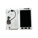 Coque intégrale blanche pour Samsung Galaxy Note I9220/N7000 chat cur bleu + film protection écran offert