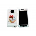 Coque intégrale pour Samsung I9100 Galaxy S2 blanche petite fille et lapin + film protection écran offert