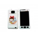 Coque intégrale pour Samsung I9100 Galaxy S2 blanche petite fille et lapin + film protection écran offert