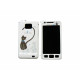 Coque intégrale Samsung pour I9100 Galaxy S2 blanche chat noir cur bleu + film protection écran offert