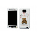 Coque intégrale pour Samsung I9100 Galaxy S2 ourson marron + film protection écran offert