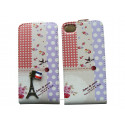 Pochette pour Iphone 4 en simili-cuir multicolore et tour Eiffel  + film protection écran 