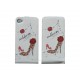 Pochette pour Iphone 4 en simili-cuir chaussure rouge et strass + film protection écran 