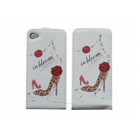 Pochette pour Iphone 4 en simili-cuir chaussure rouge et strass + film protection écran 