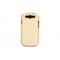 Coque pour Samsung I9300 Galaxy S3 beige pourtour or + film protection écran offert