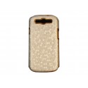 Coque pour Samsung I9300 Galaxy S3 argent pourtour or + film protection écran offert