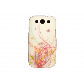 Coque pour Samsung I9300 Galaxy S3 papillon rose et strass diamants  + film protection écran offert