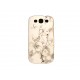 Coque pour Samsung I9300 Galaxy S3 fleurs grises et strass diamants  + film protection écran offert