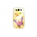 Coque pour Samsung I9300 Galaxy S3 papillons multicolores et strass diamants  + film protection écran offert