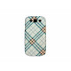 Coque pour Samsung I9300 Galaxy S3 mate carreaux bleus  + film protection écran offert