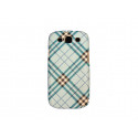 Coque pour Samsung I9300 Galaxy S3 mate carreaux bleus  + film protection écran offert