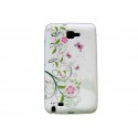 Coque silicone pour Samsung Galaxy Note I9220/N7000 fleurs et papillons + film protection écran offert