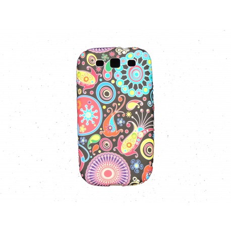 Coque pour Samsung I9300 Galaxy S3 silicone multicolore + film protection écran offert