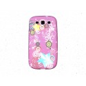 Coque pour Samsung I9300 Galaxy S3 silicone violette étoiles + film protection écran offert